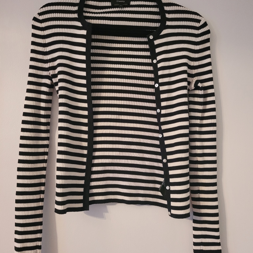 Theory striped cardigan